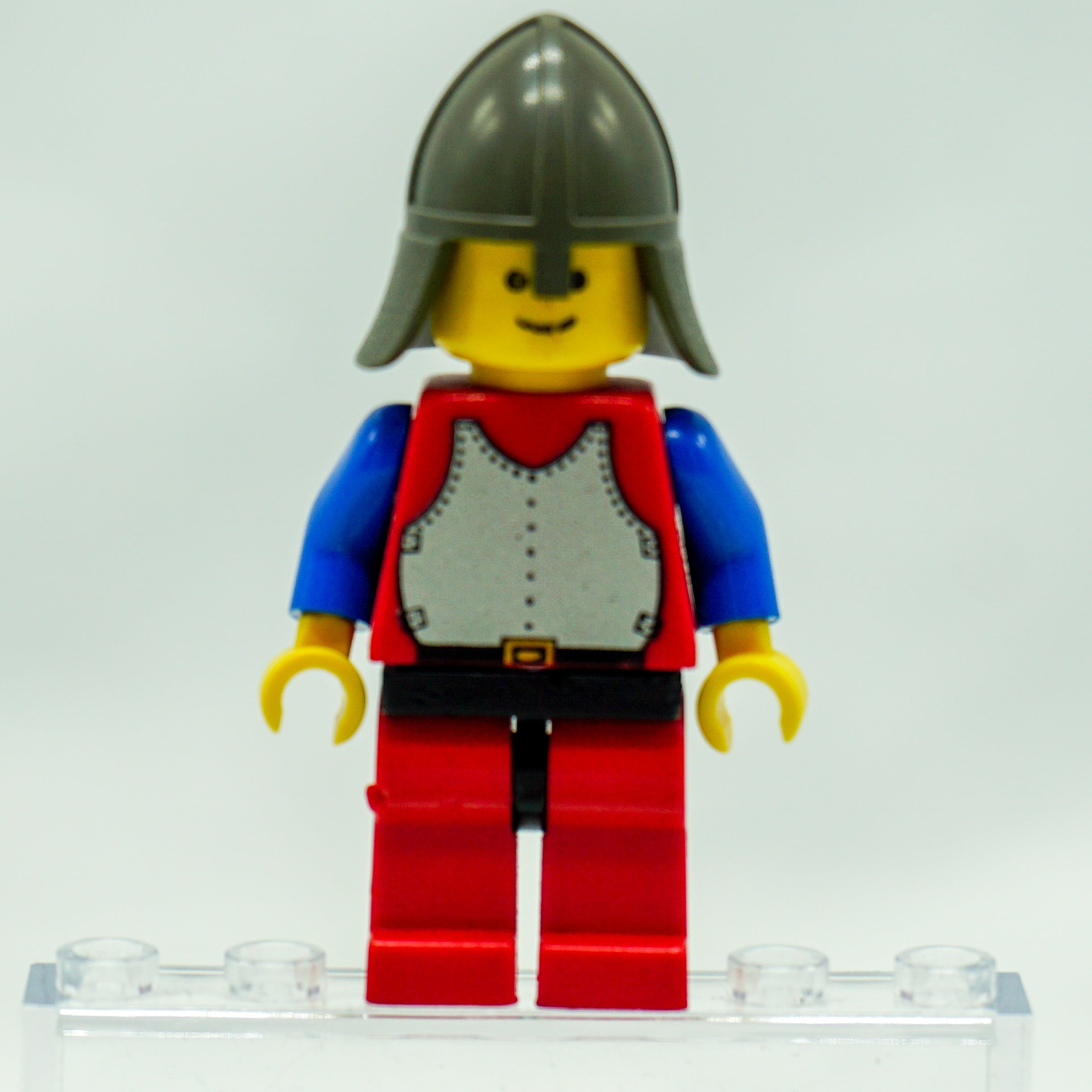 Minifig cas200 - Breastplate - Red with Blue Arms, Red Legs with Black Hips, Dark Gray Neck-Protector
